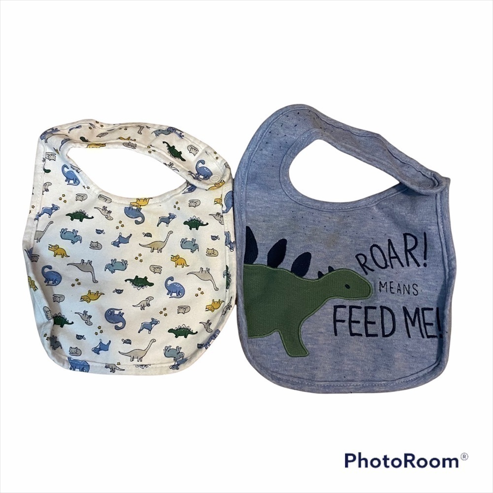 Dinosaur Bib Bundle Kids Baby White Blue Carter’s